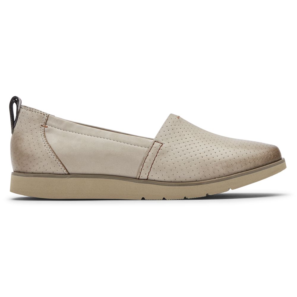 Mocassins Mulher Rockport Cobb Hill Laci Slip-On Bege,Portugal EPRNH-1492